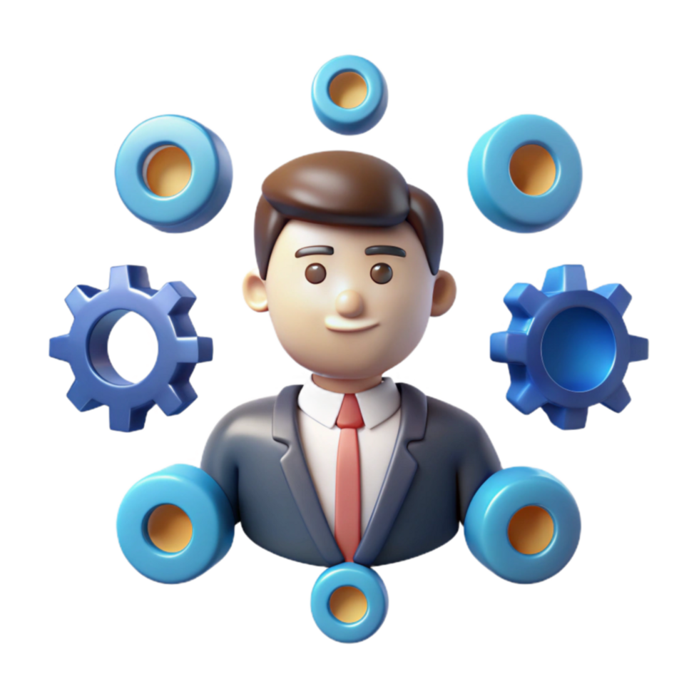 Businessman Gears System Integration Process Optimization png