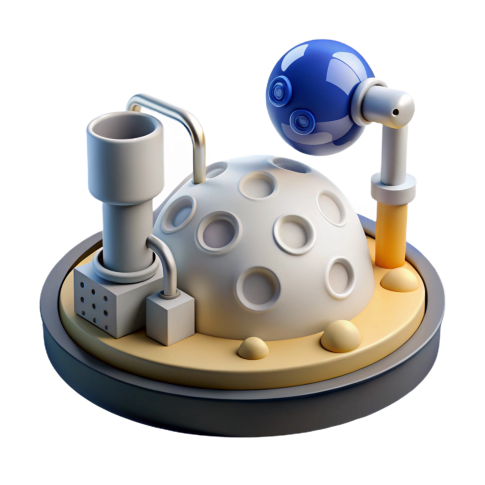 Lunar Surface Habitat 3D Model of a Space Station png