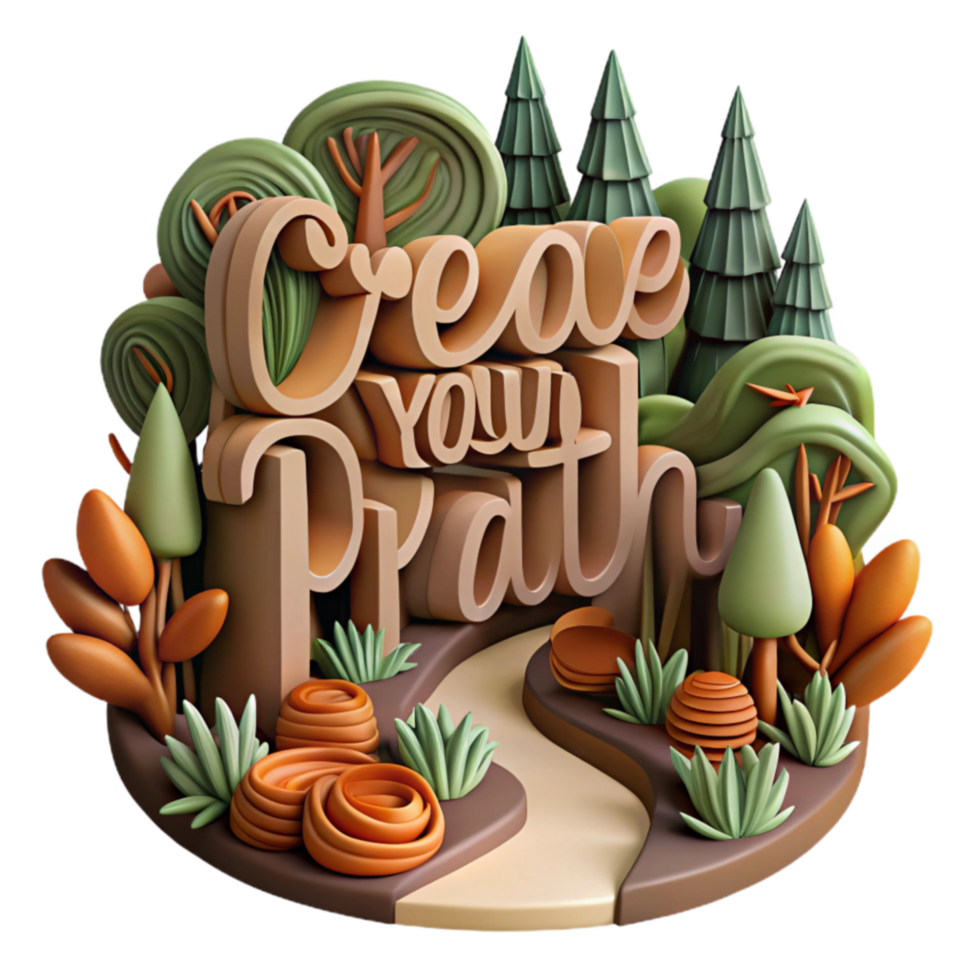 Create Your Path A 3D Journey of Self-Discovery png