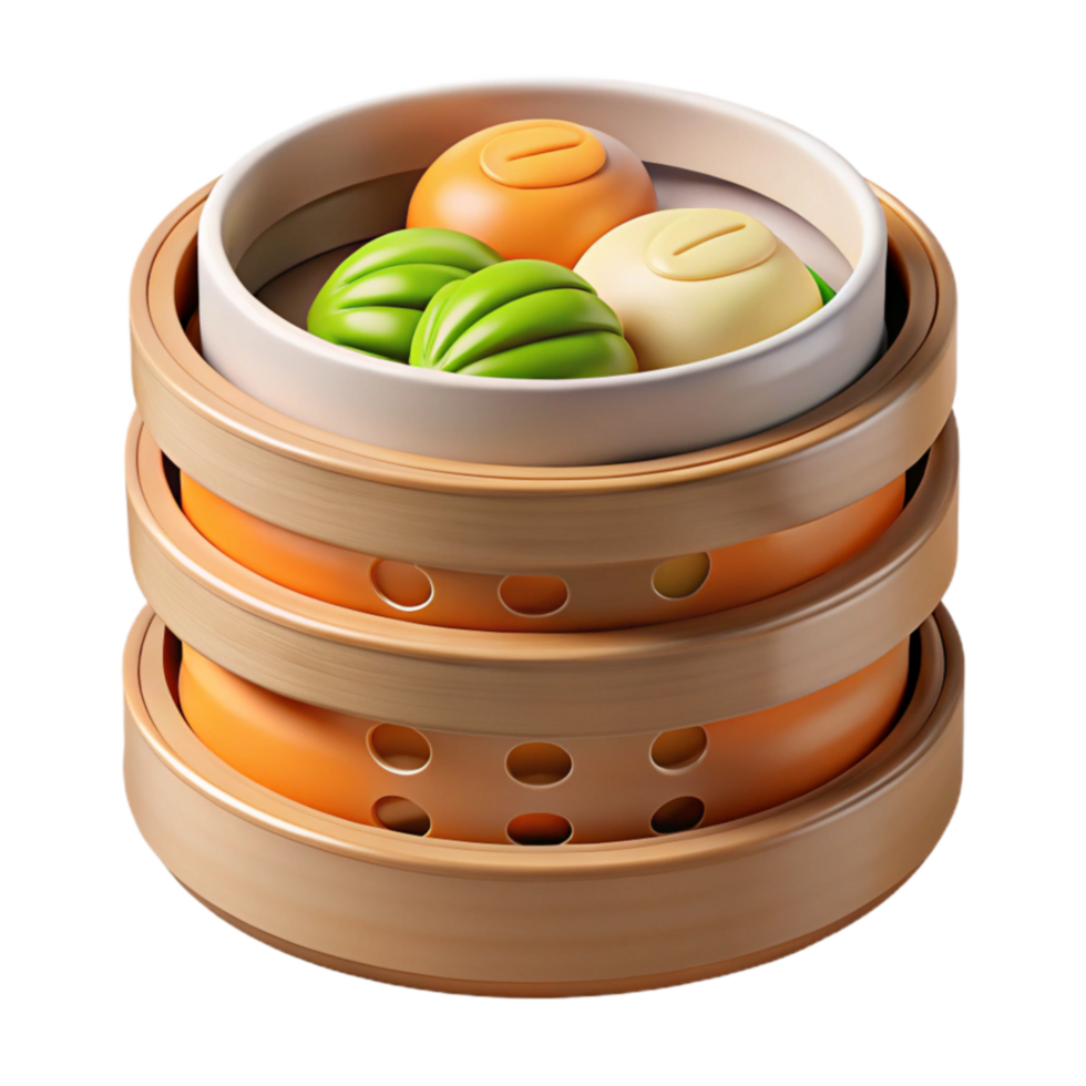 Steamed Buns in Bamboo Steamer Delicious Asian Cuisine png