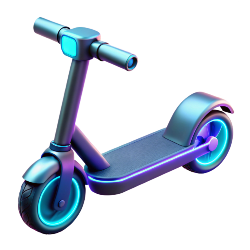 Futuristic Electric Scooter Modern Design, LED Lights, Eco-Friendly Commute png