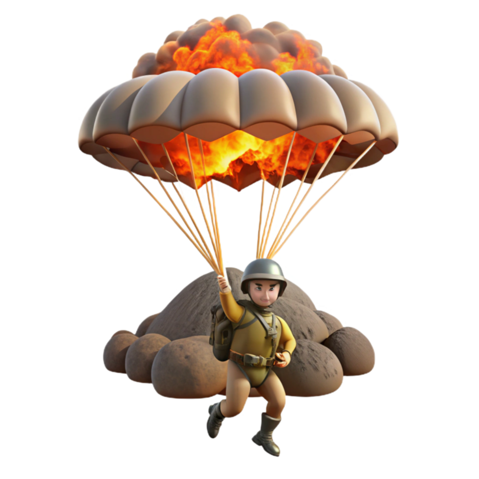 Paratrooper Landing in Exploding Zone png