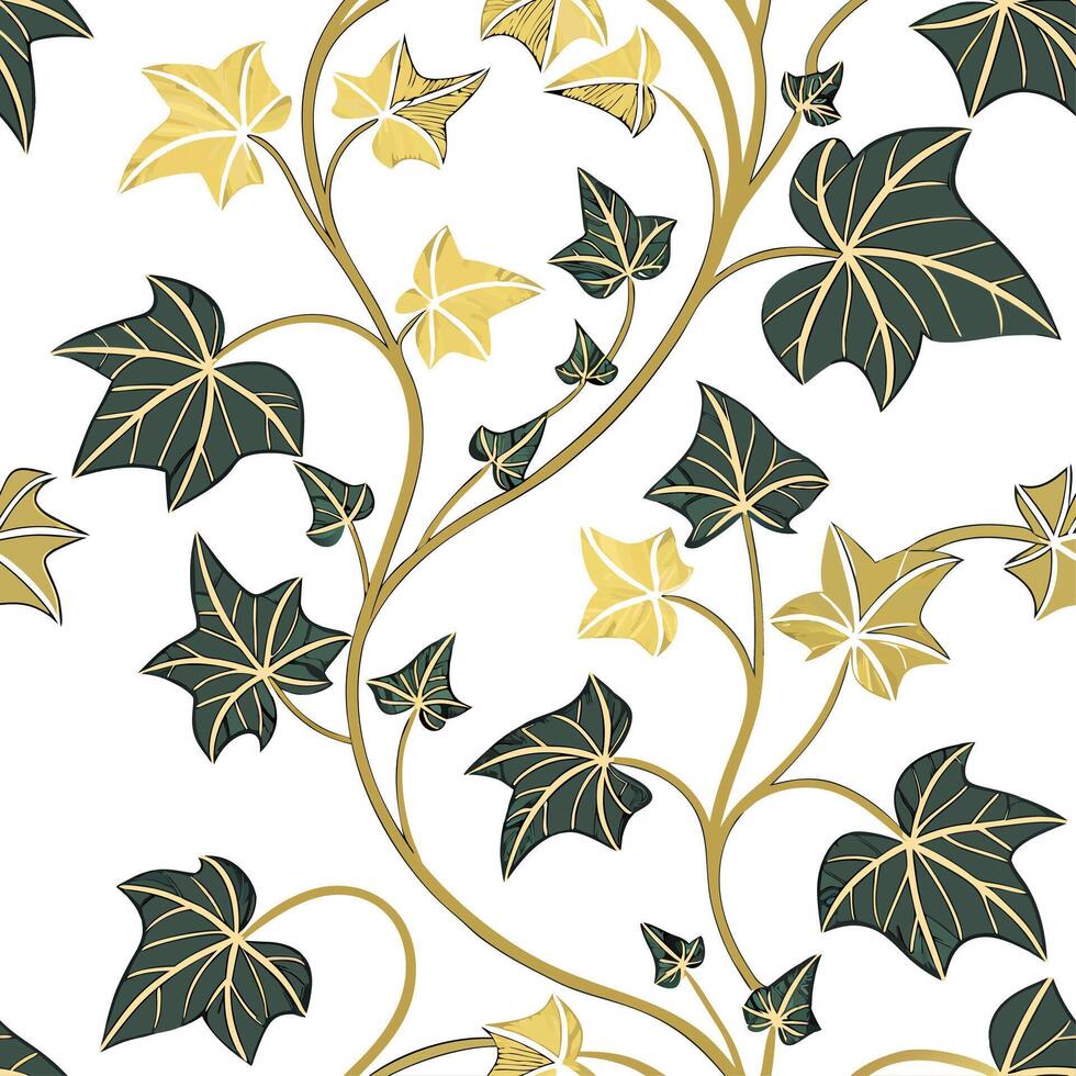 A seamless pattern with ivy leaves vector