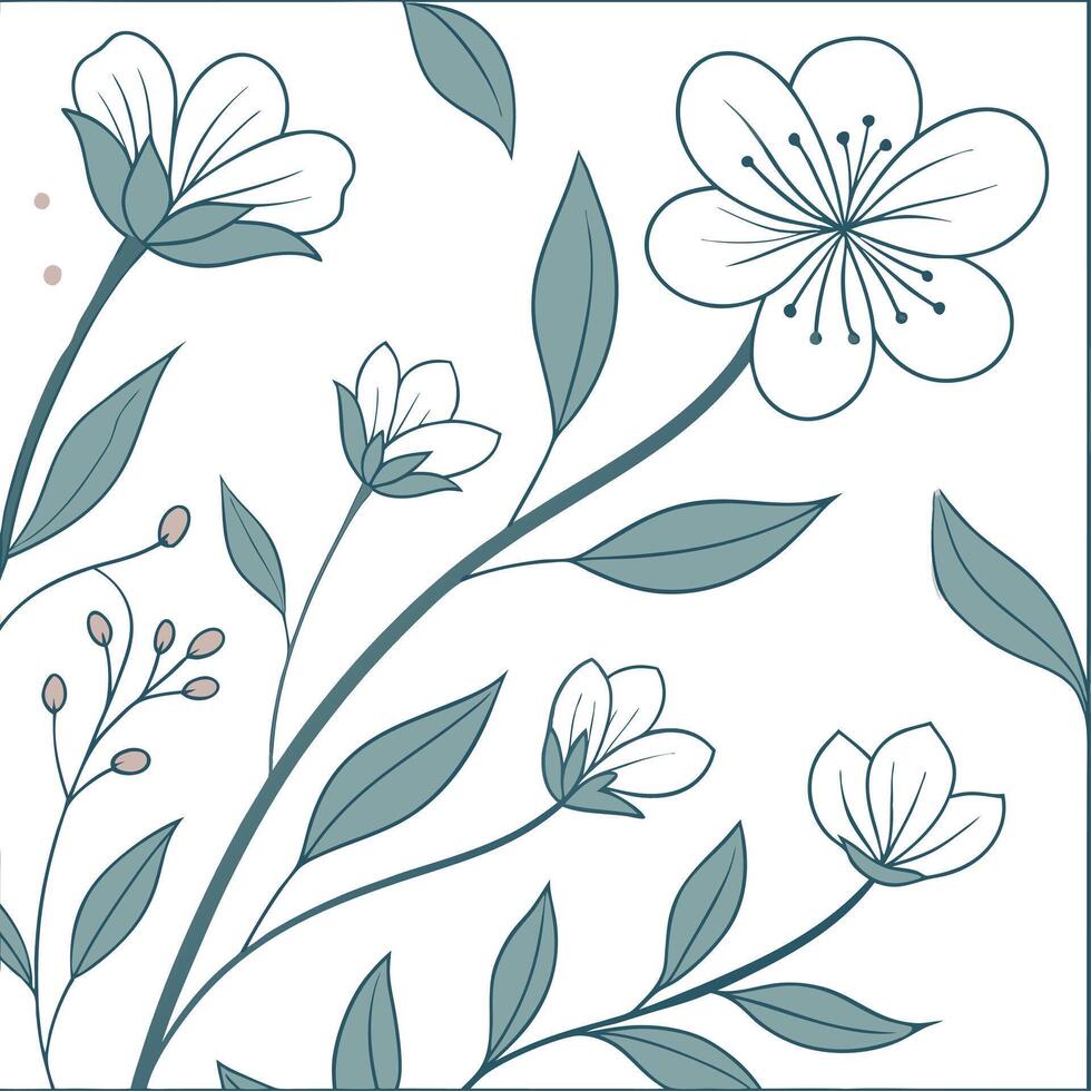 A floral pattern with leaves and flowers vector