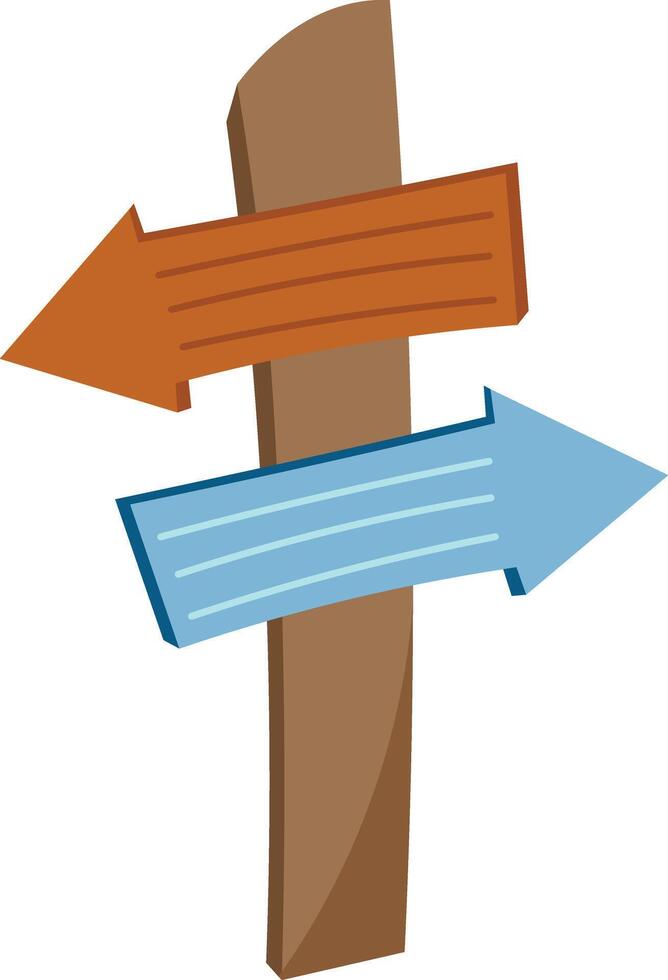 Colorful Directional Sign with Arrows vector