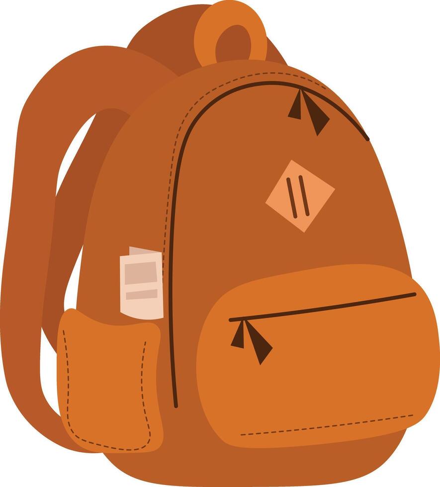 Stylish Orange Backpack Illustration vector