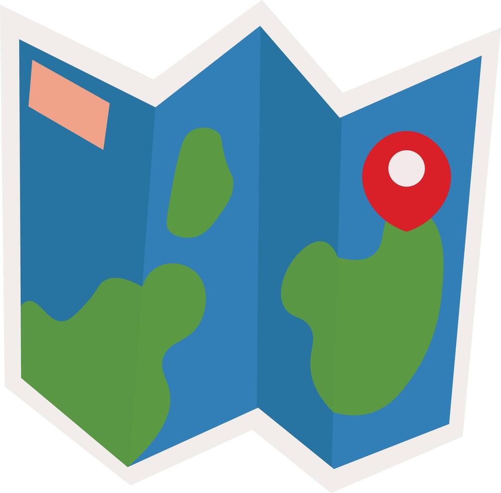 Colorful Folded Map Illustration vector