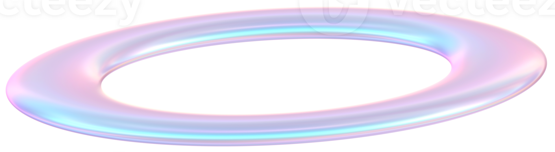 3D Rendering Holographic Ring Glossy Illustration png