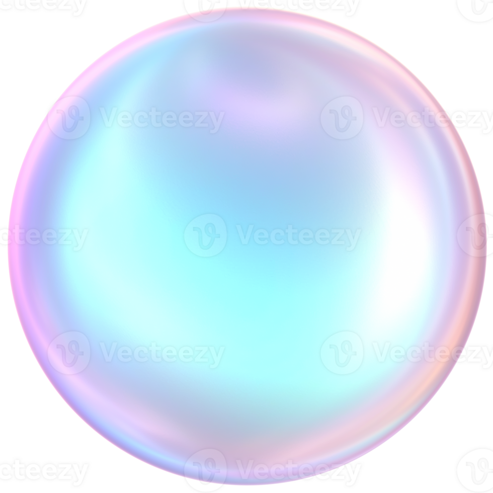 3D Rendering Holographic Round Glossy Button Illustration png