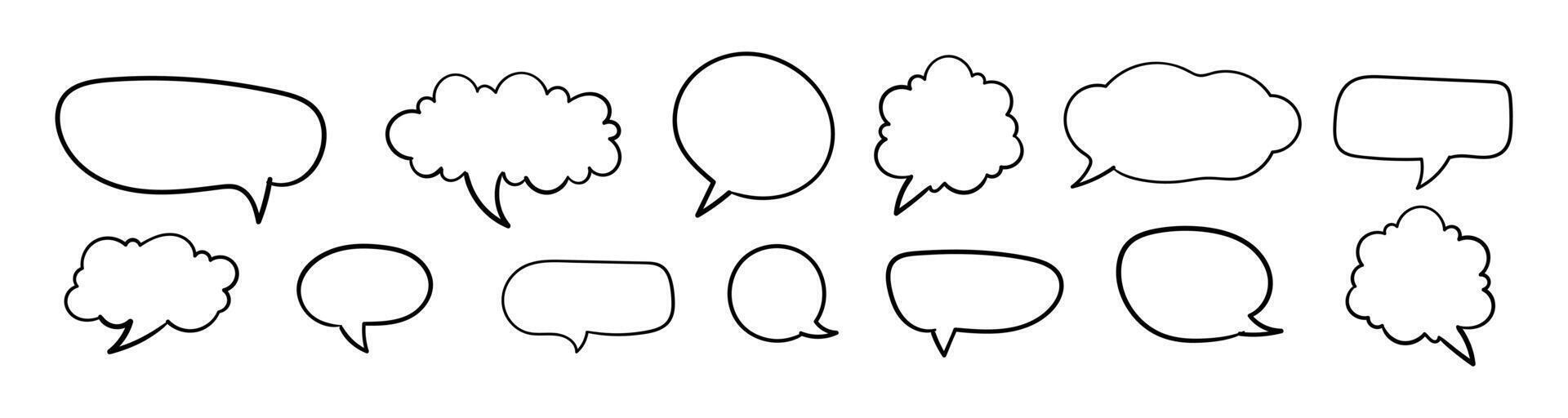 Bubble comic speech set vector