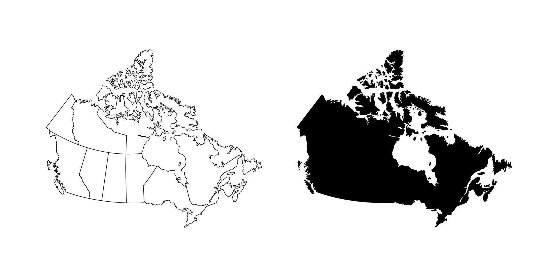 Territorial Map of Canada on Black Colour vector