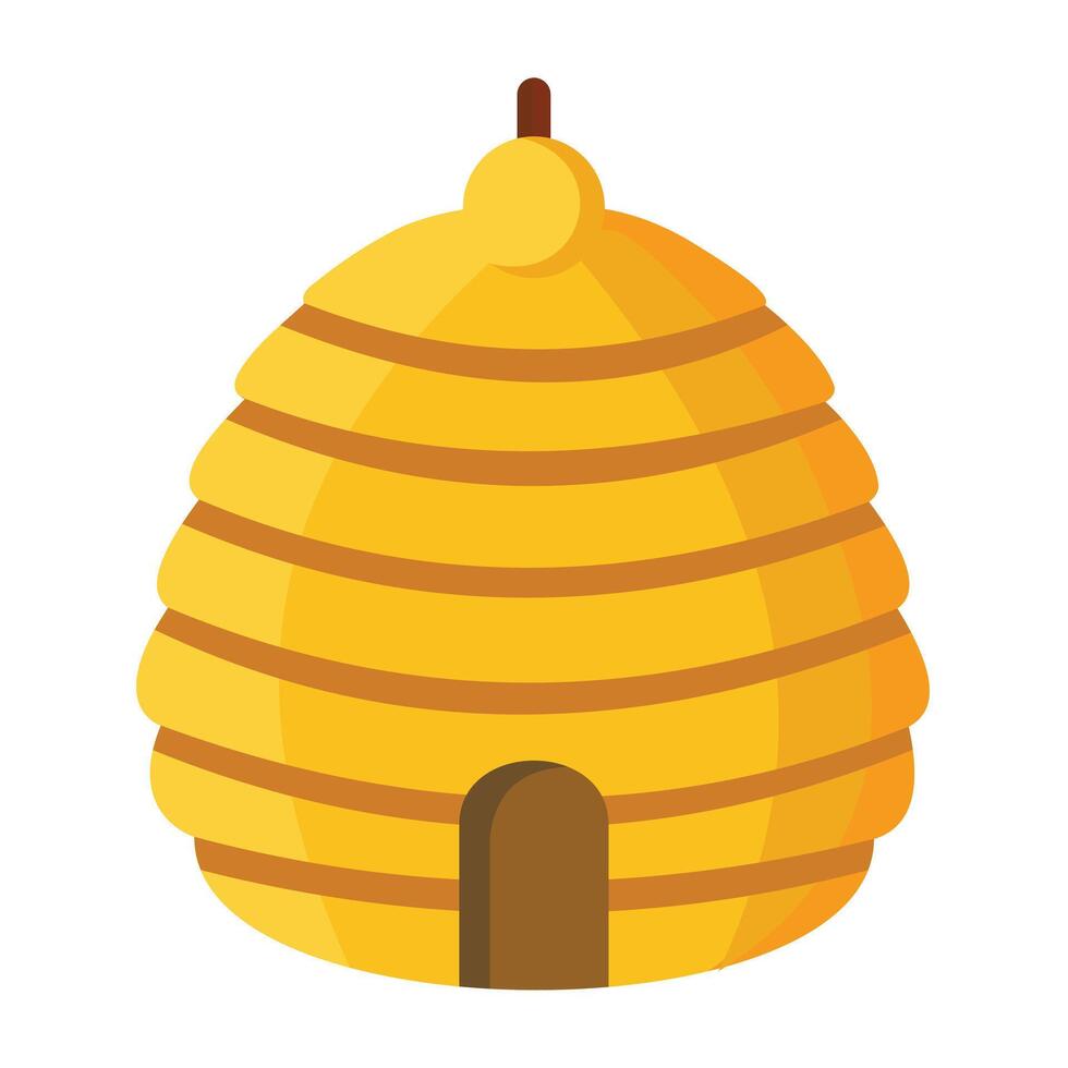 Illustration of beehive isolated on white vector