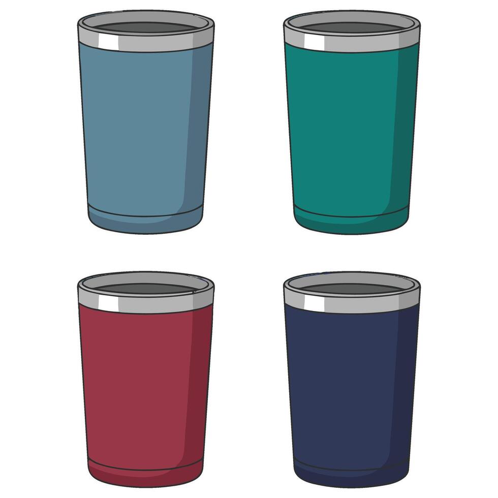 Contemporary Tumbler Collection Featuring Bold Colors for Creative Branding Projects vector