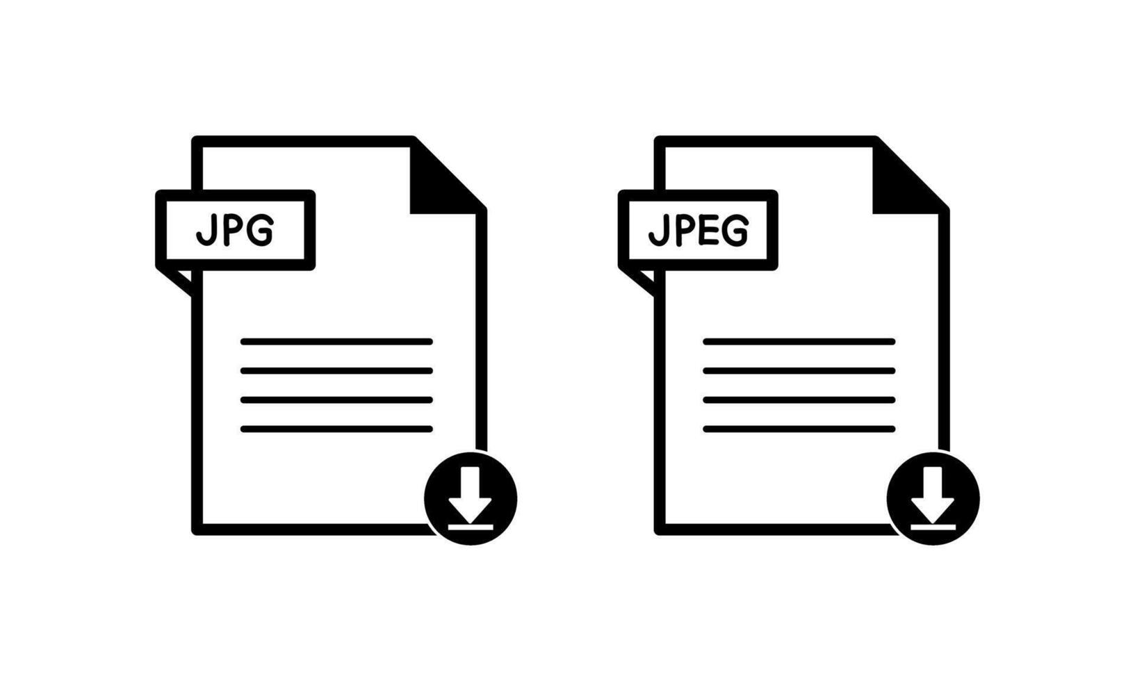 Download Jpg and jpeg file icon on white background. vector