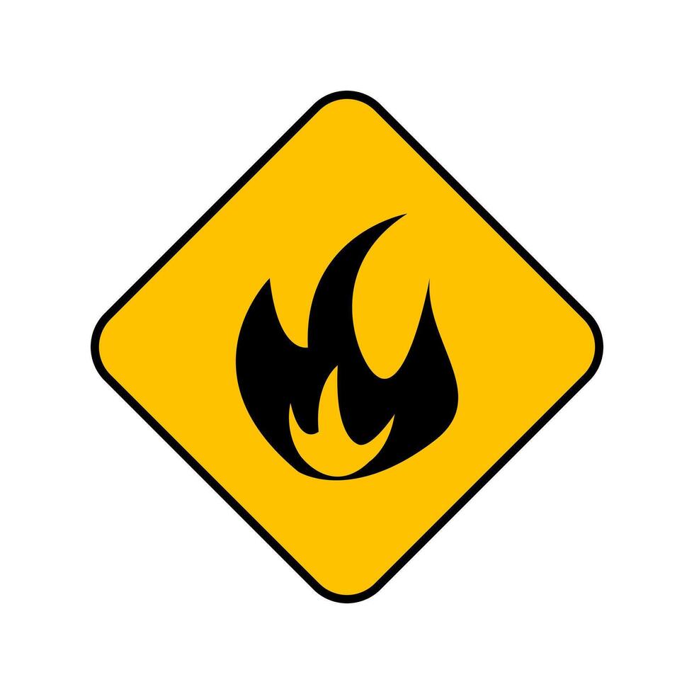 fire warning sign icon. vector