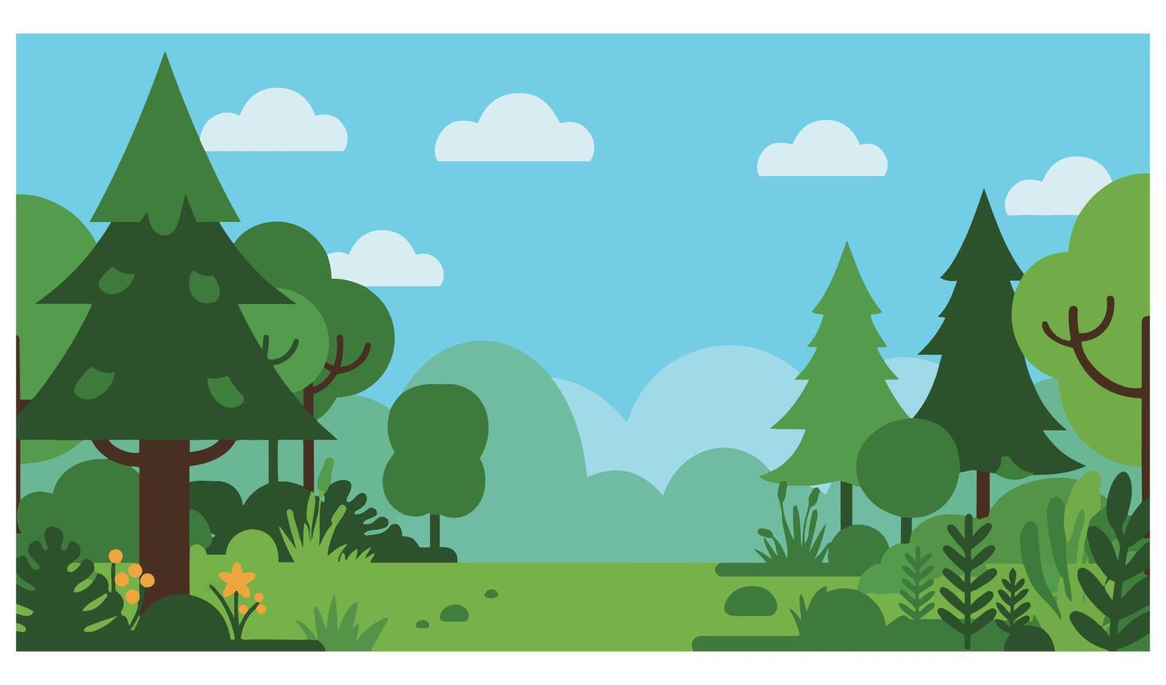 Summer time summer hot Serene mountain forest beach banner template combining serene nature views with a warm sunny atmosphere vector