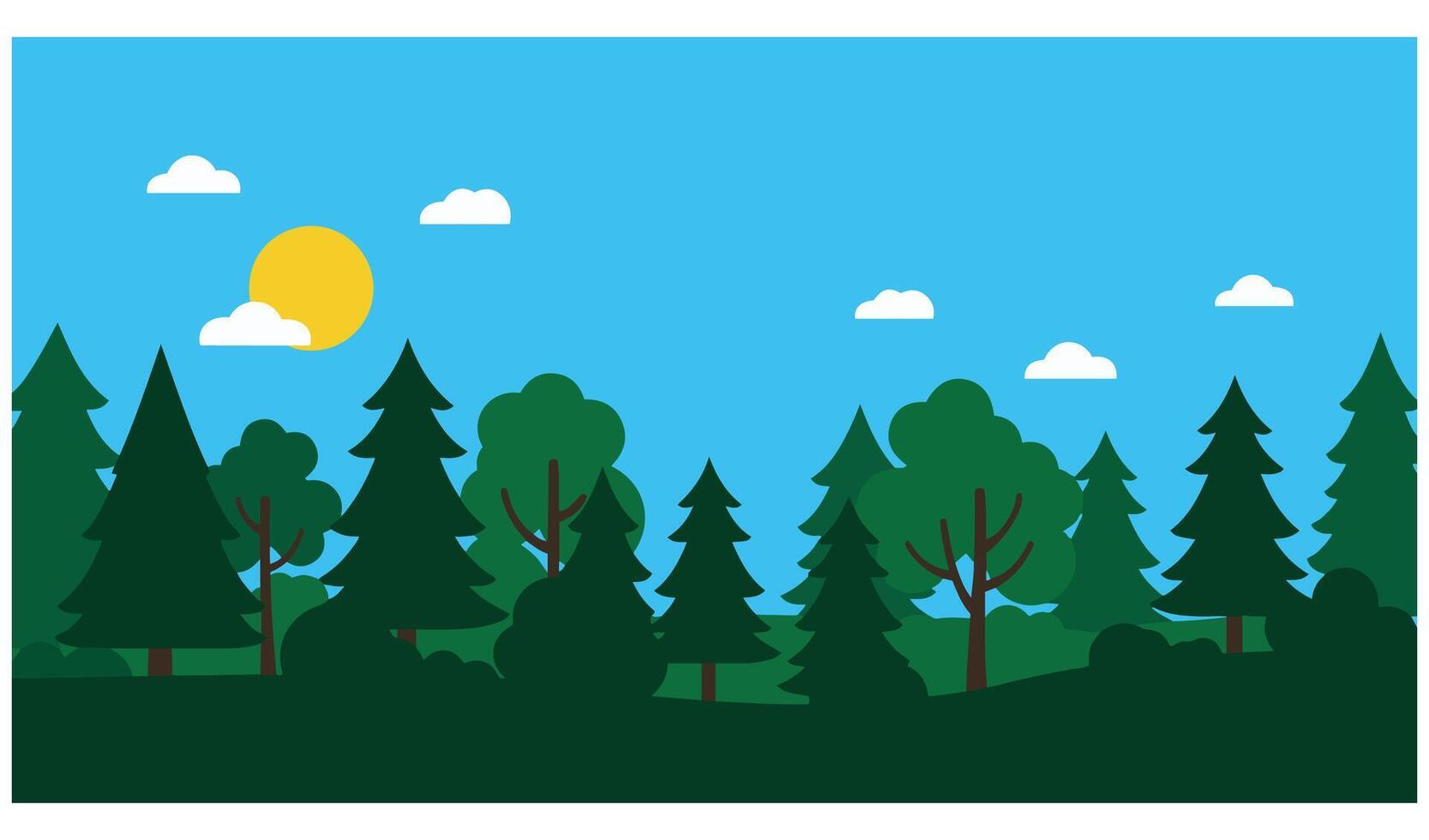 Summer time summer hot Serene mountain forest beach banner template blending lush green forests and tranquil water designs vector