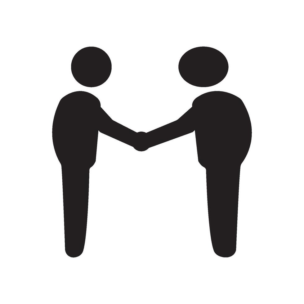 Two business men shaking hands icon element design vector