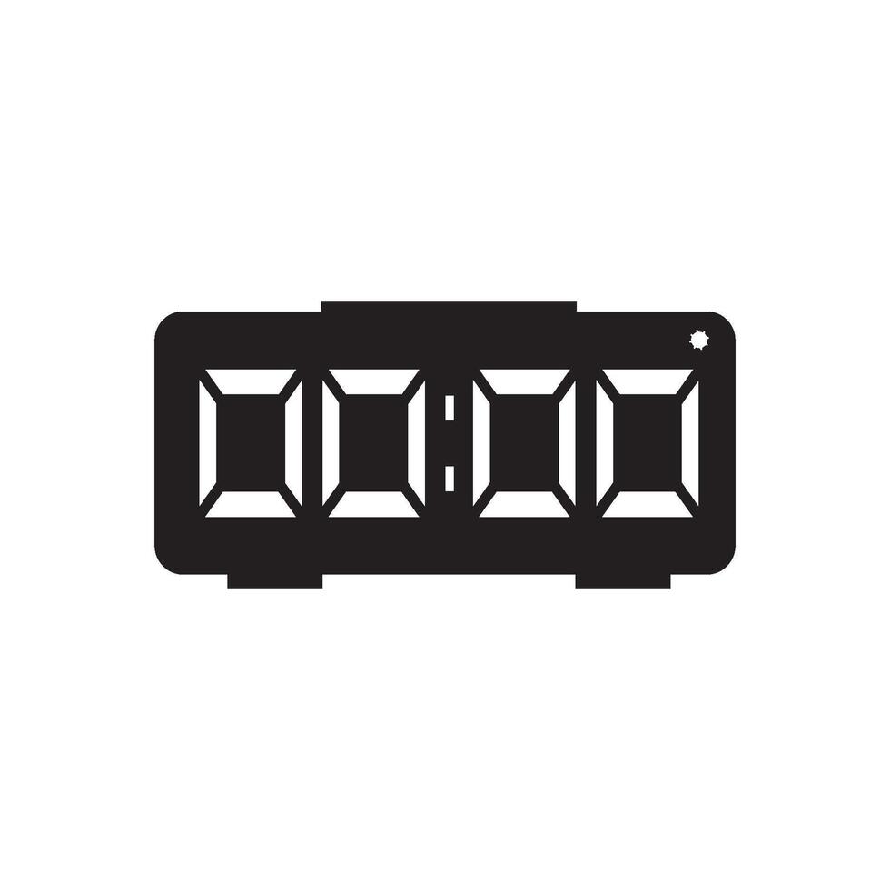 black digital clock sign icon element design vector