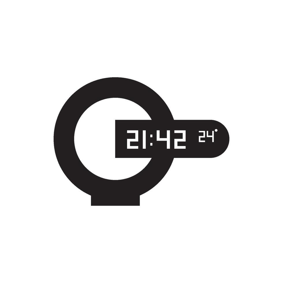 black digital clock sign icon element design web vector