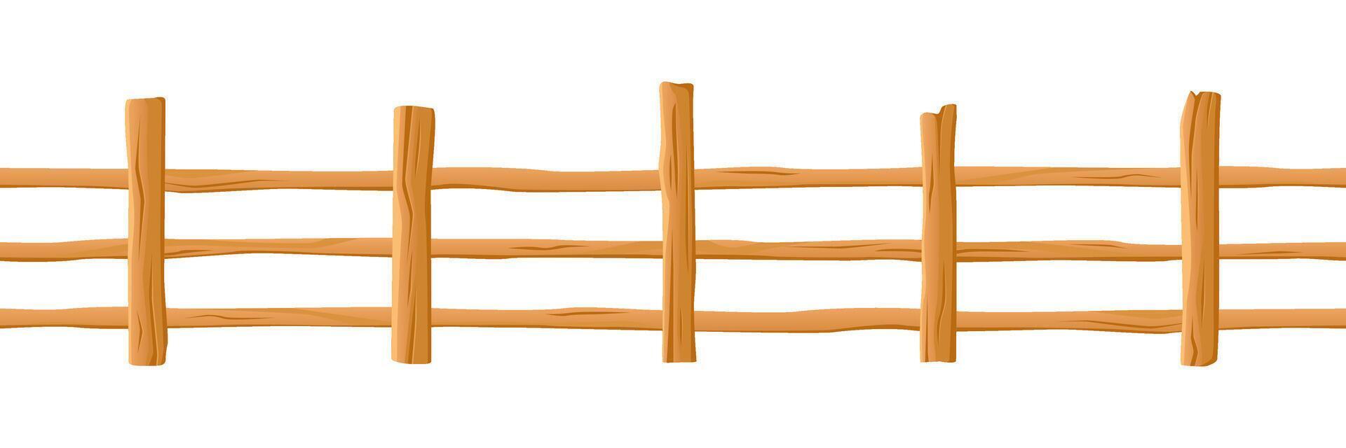 Simple Wooden Fence Illustration vector