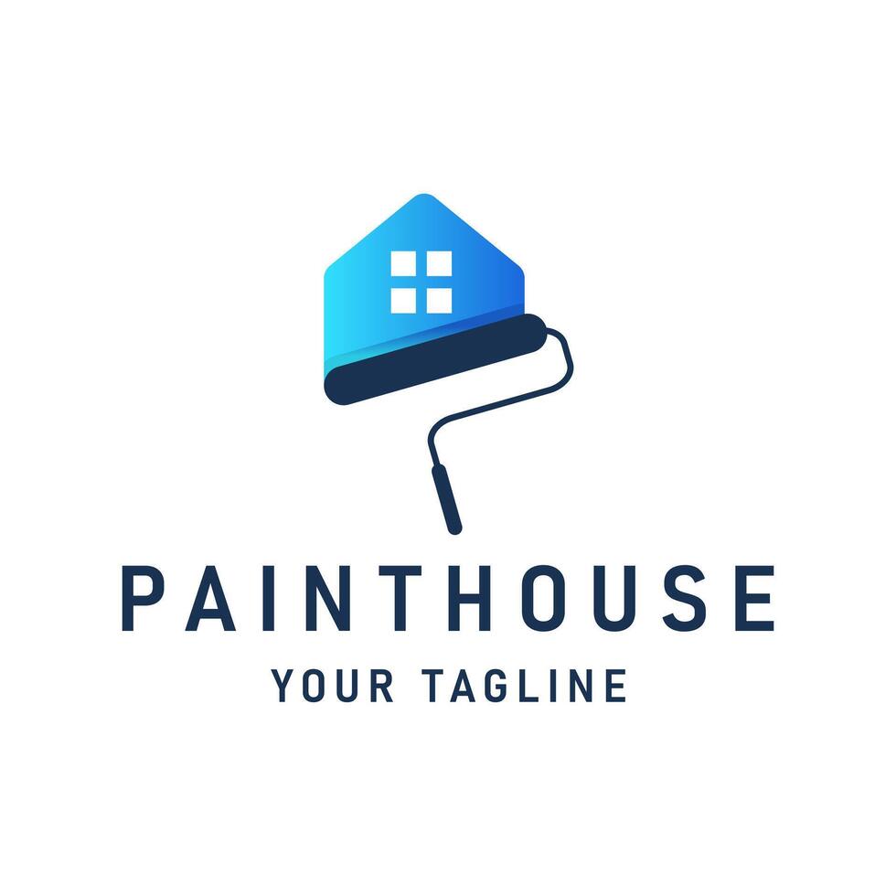 Creative Home Paint Roll Logo Design Unique and Colorful Paint Icon Symbol vector