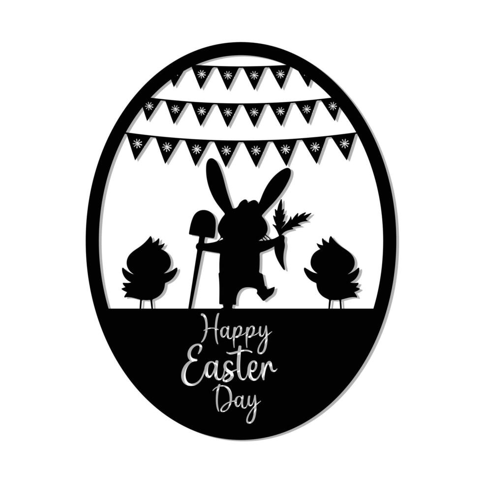 Happy easter under egg vector