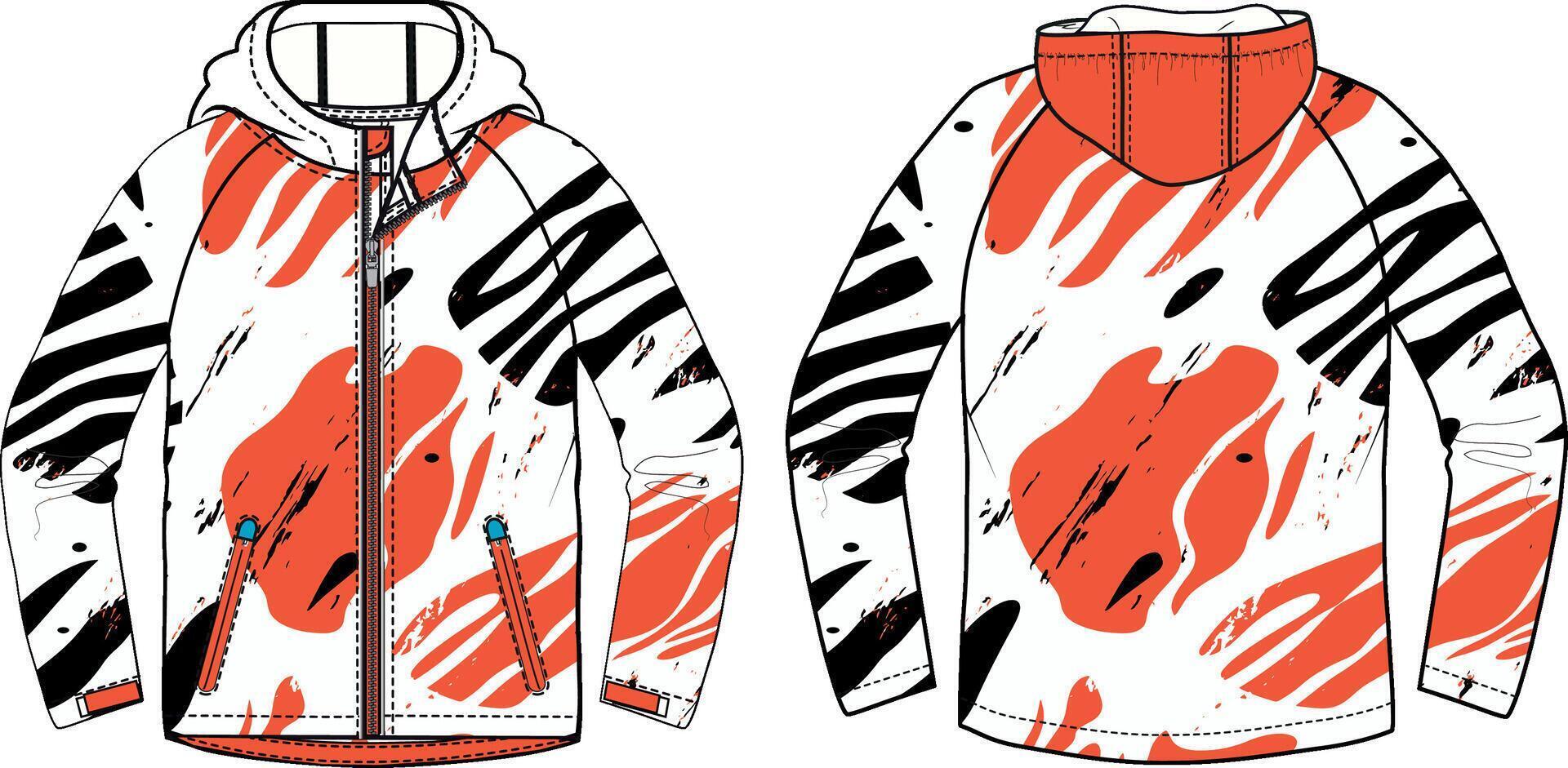 jacket mockup with animal print vector