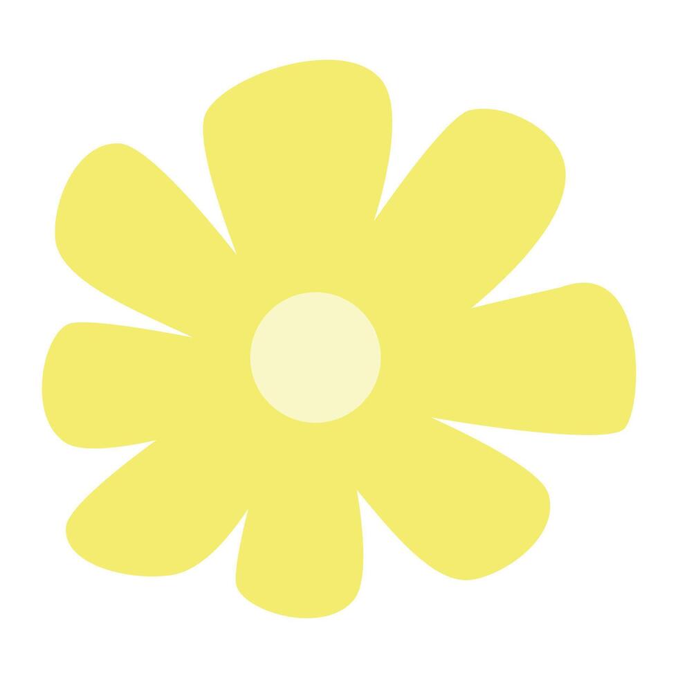Hand drawn yellow flower shape vector