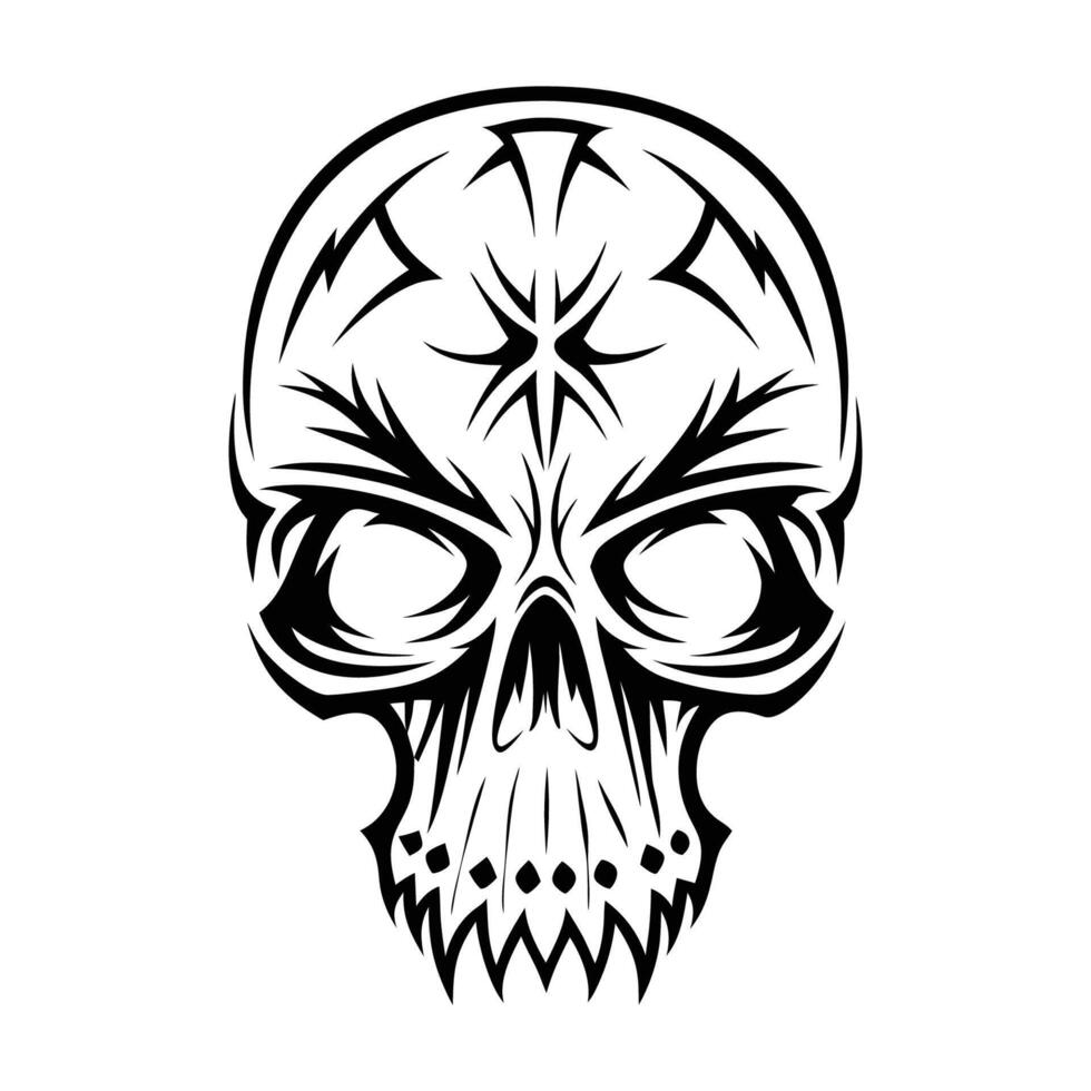 black and white sugar skull vector