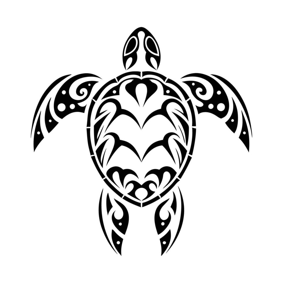 stylized sea turtle in black on a white background vector