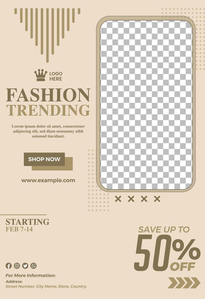 Chic Fashion Sale Flyer Template Design for Stylish Promotions vector