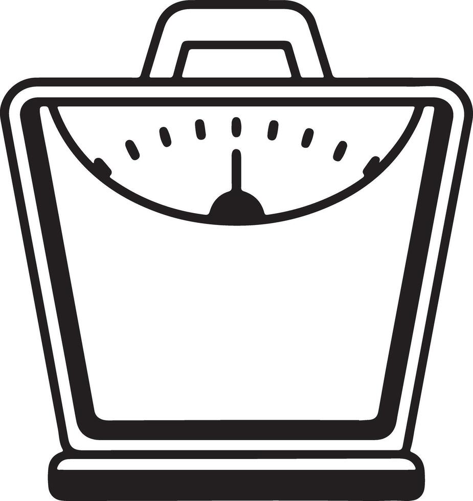 Black and White Weight Scale Coloring Illustration Clean White Background vector