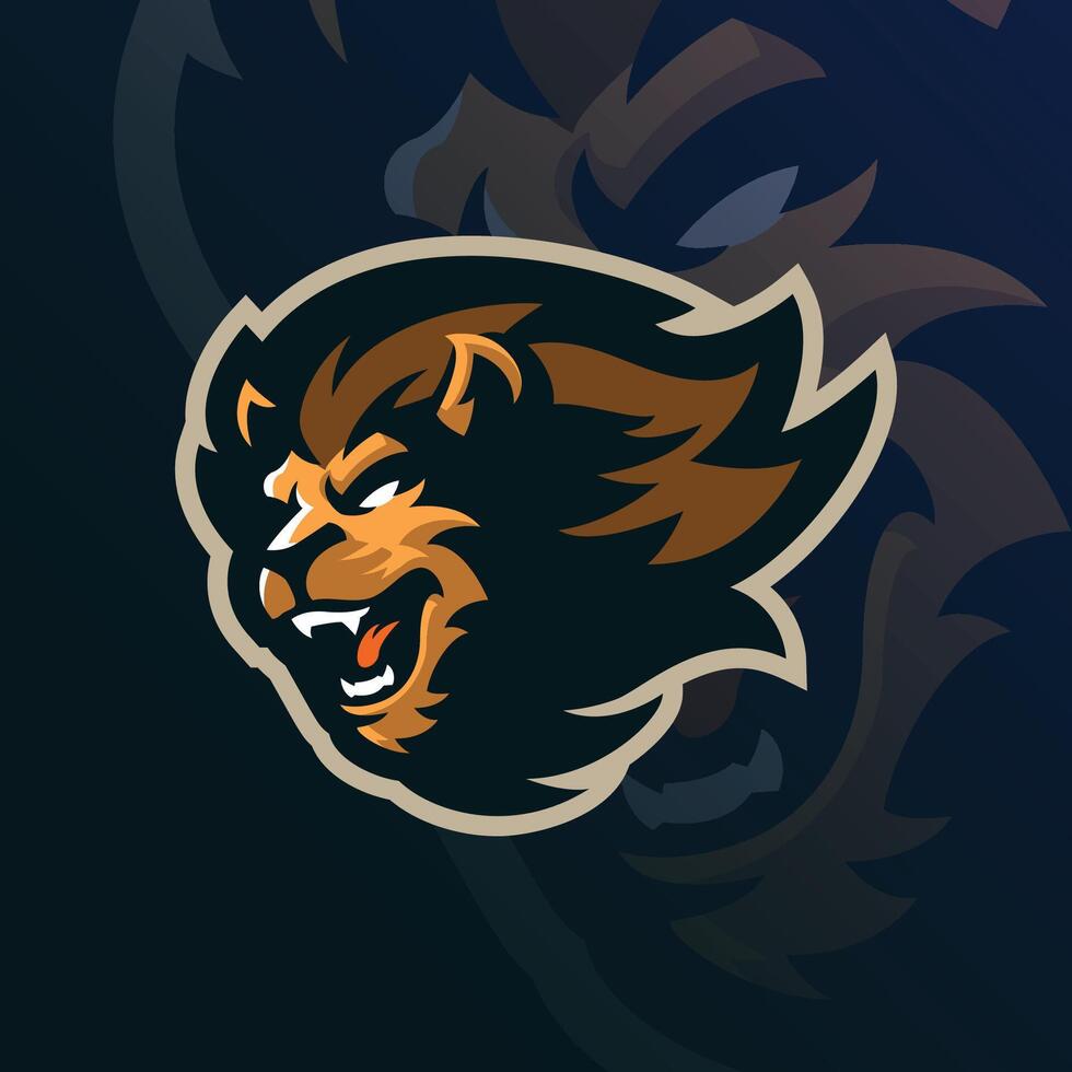 Lion mascot logo design with modern illustration concept style for badge, emblem and t shirt printing. Lion head illustration. vector
