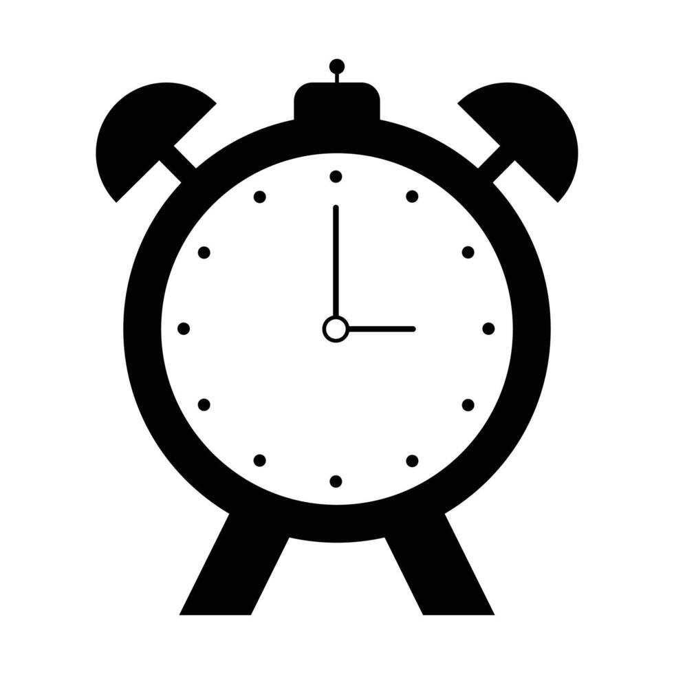 silhouette alarm clock vector