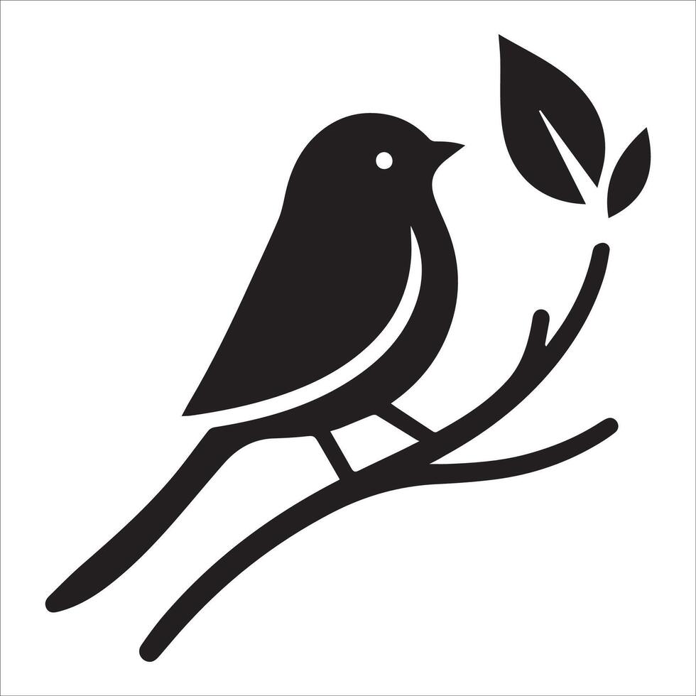 Peaceful Bird Perched Silhouette Design vector