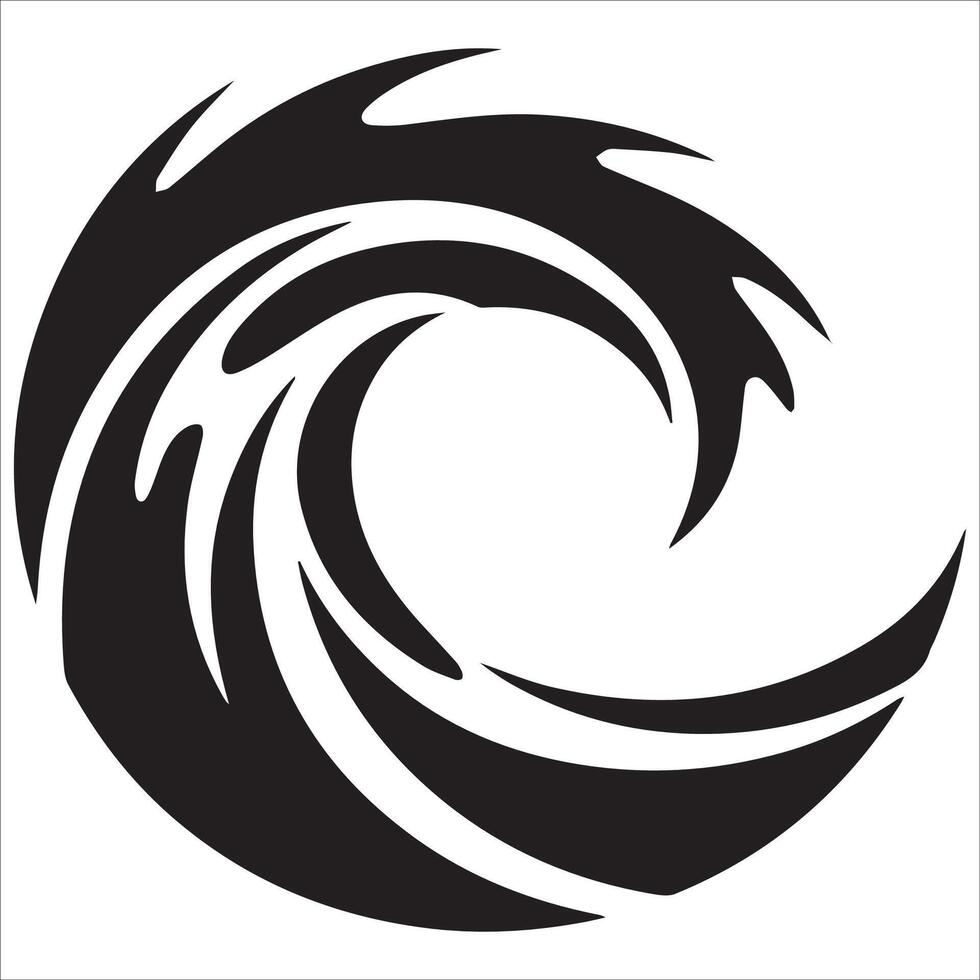 Dynamic Wave Silhouette Design vector