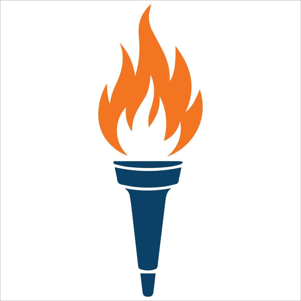 Sleek Torch Flame Icons Design vector