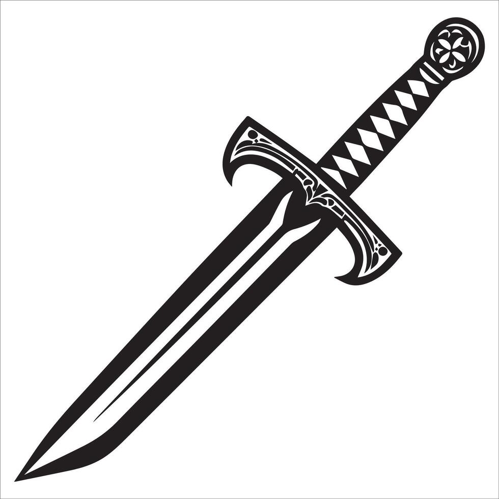 Dynamic Sword Silhouette Design vector