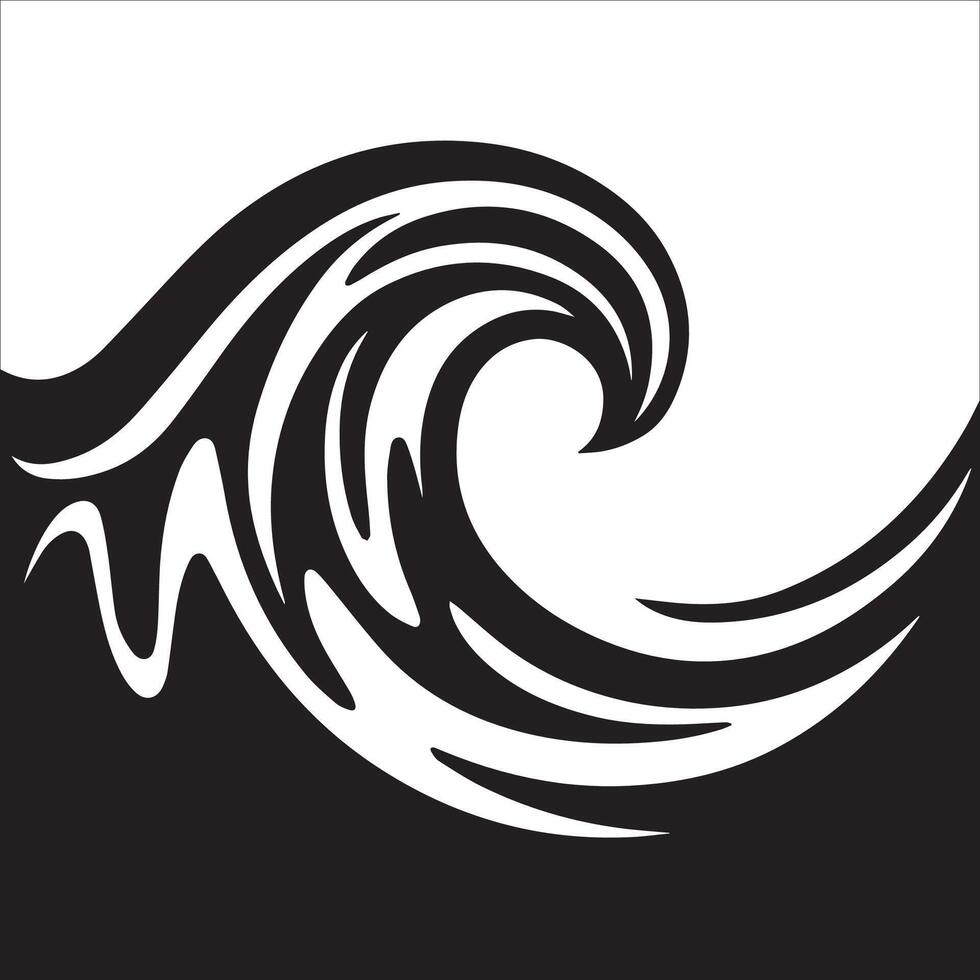 Graceful Ocean Wave Silhouette Artwork vector