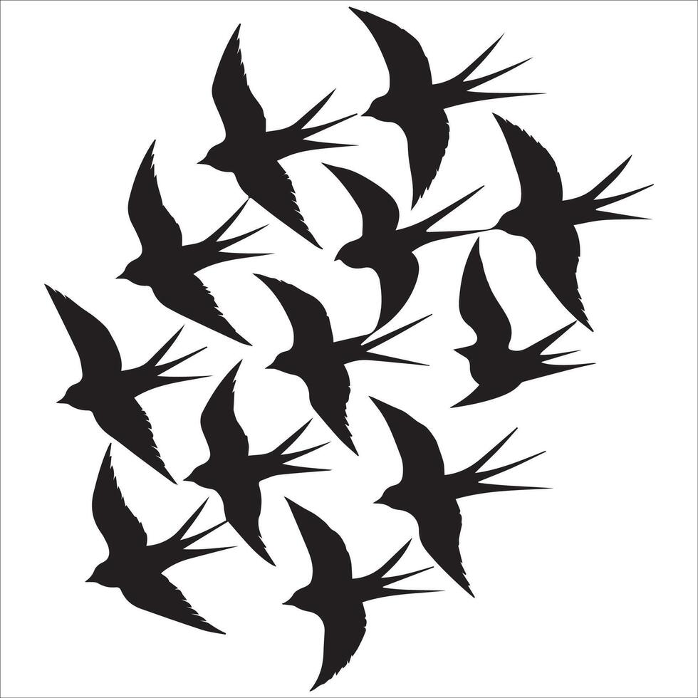 Majestic Swallows Silhouette Artwork vector