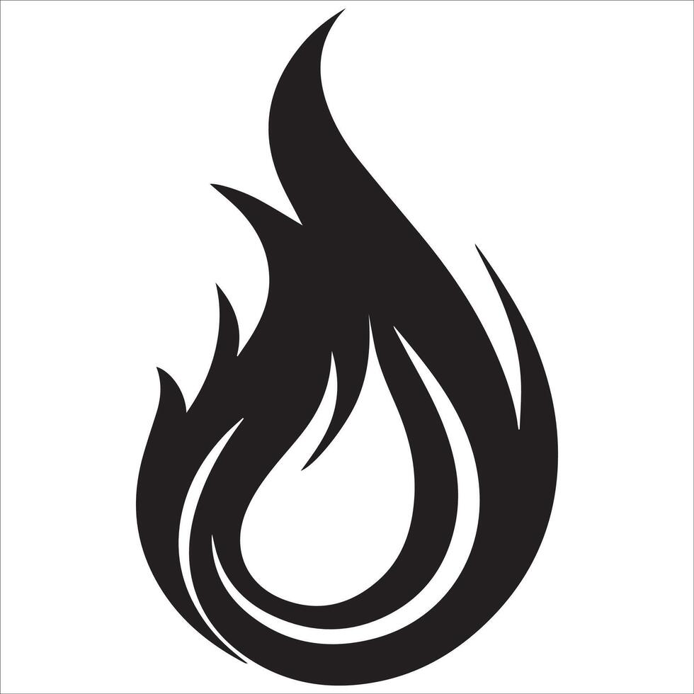 Elegant Fire and Flame Silhouette Illustration vector