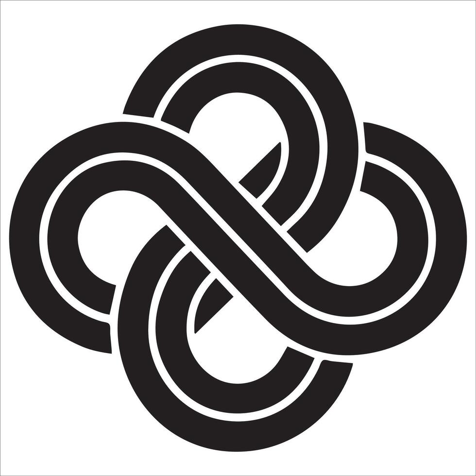 Elegant Eternal Knot Silhouette Illustration vector
