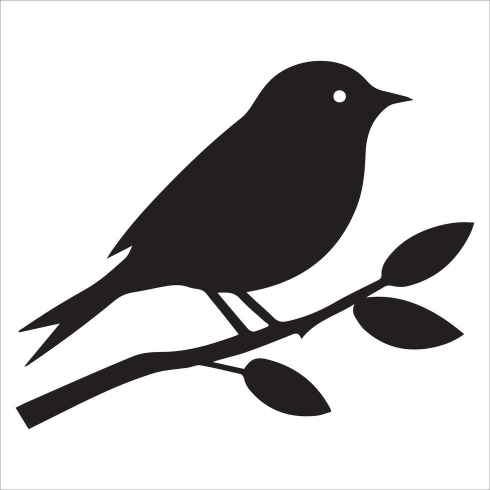 Artistic Bird on a Branch Silhouette Design vector