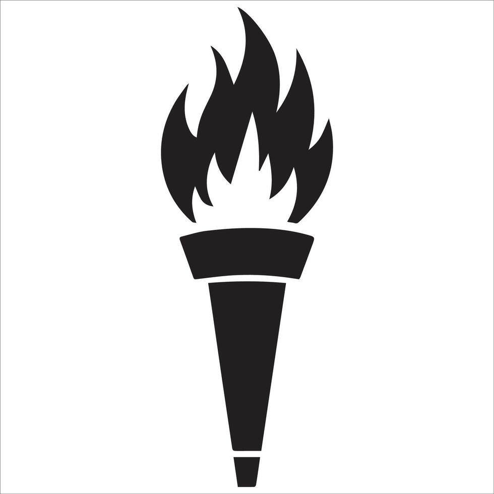 Flaming Torch Silhouette Design vector