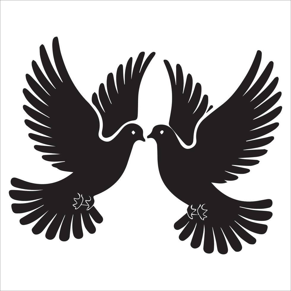 Elegant Doves Silhouette Artwork vector