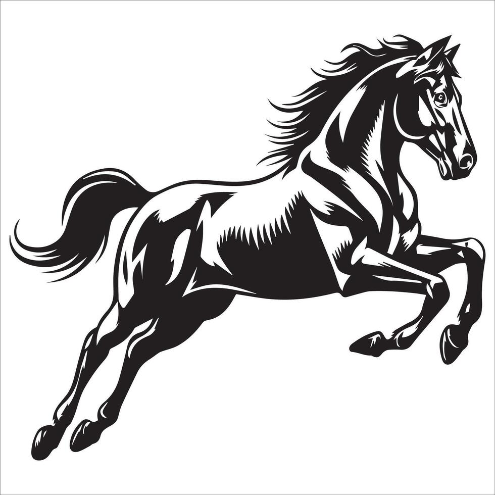 Powerful Prancing Horse Silhouette vector