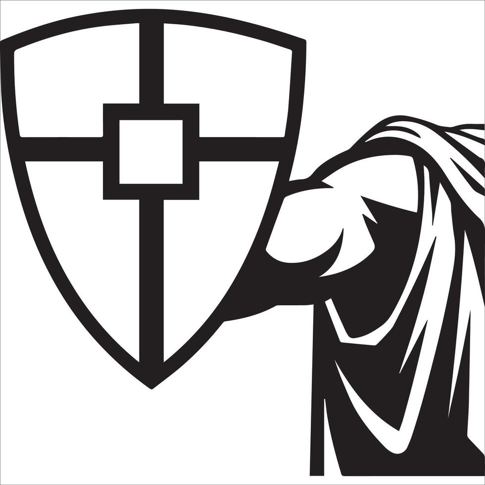 Noble Guardian Shield Silhouette Design vector