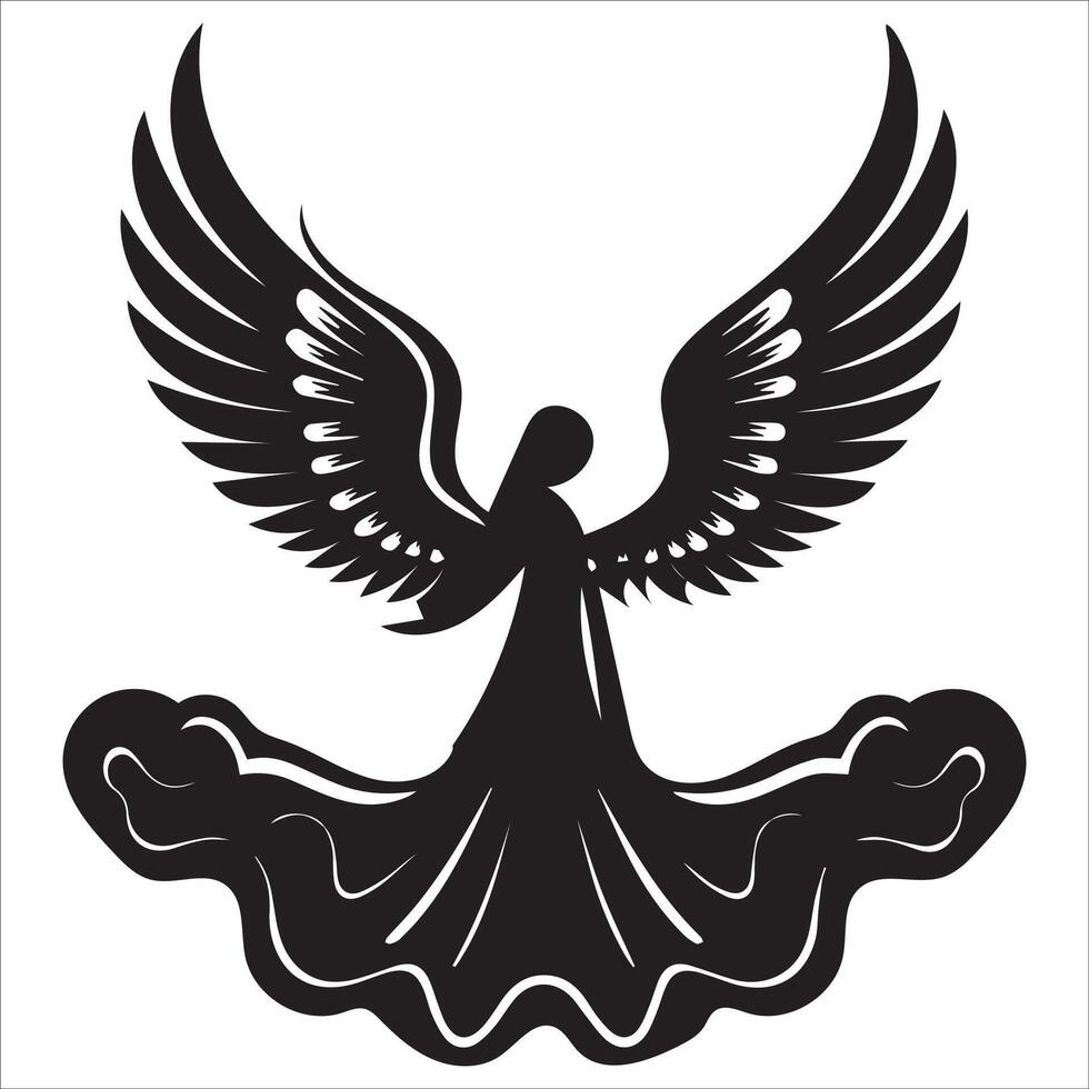 Protective Guardian Angel Silhouette Illustration vector