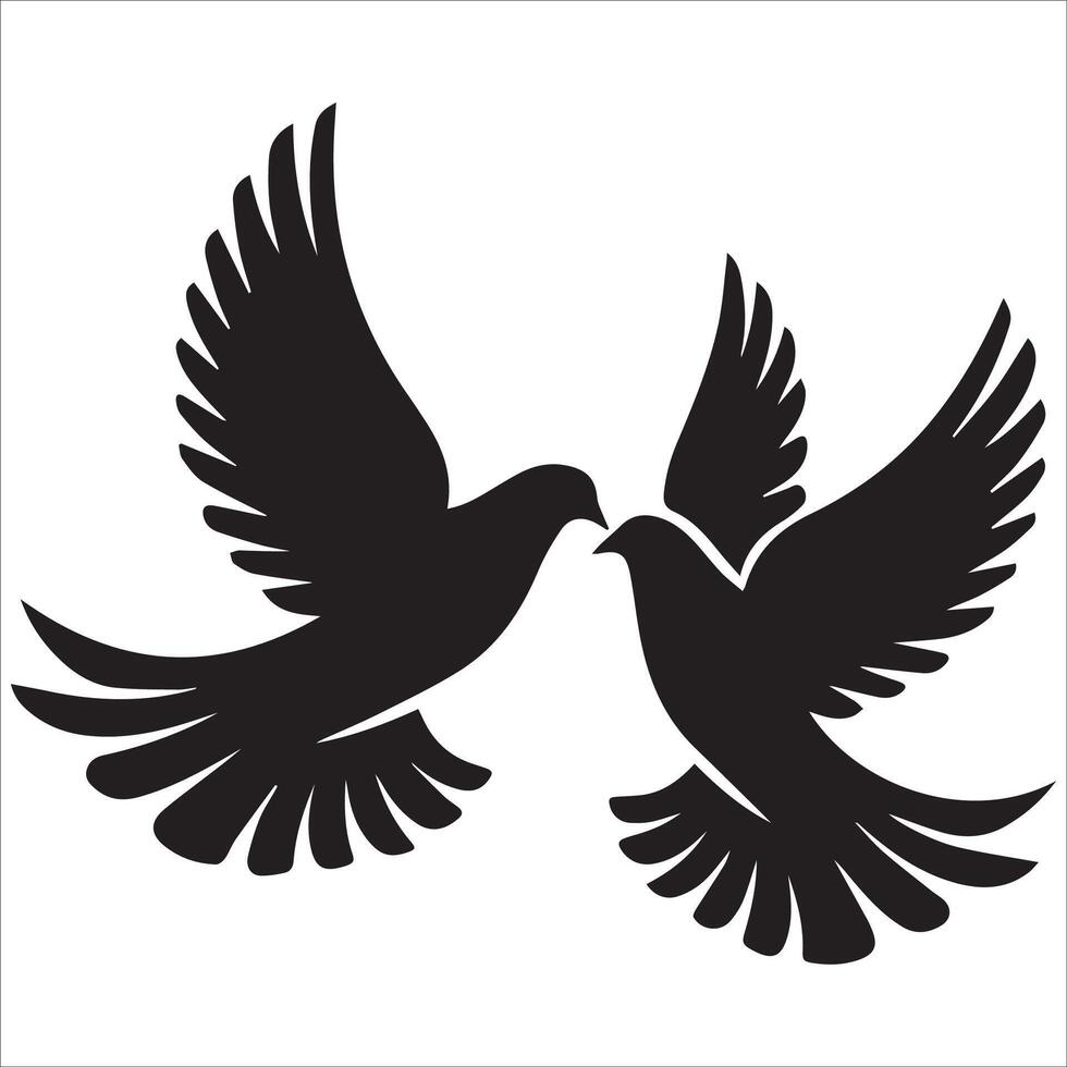 Peaceful Doves Silhouette Illustration vector